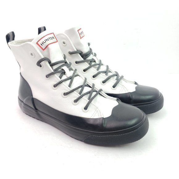 White Canvas Dipped Sneaker Boot Shoes 